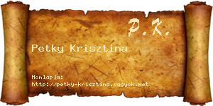 Petky Krisztina névjegykártya